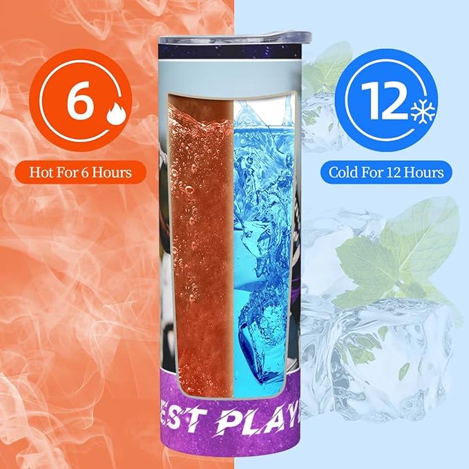 Personalized Custom tumbler Coffee Mug with Lid and Straw Hot and Cold Stainless Steel Vacuum Insulated Travel Mug with Photo Personalized tumbler Gift (20 oz, Cylinder，1 photos)