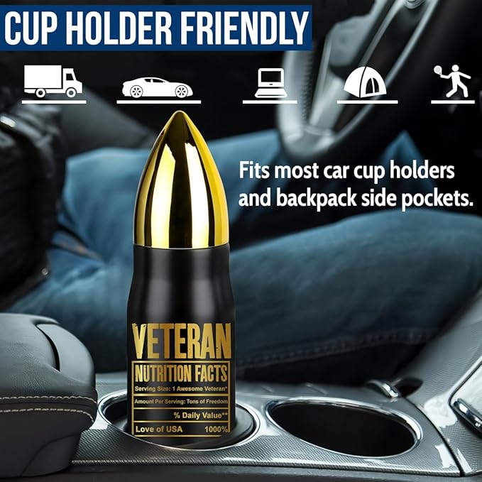 Veteran Gifts – Veteran Tumbler, Tumbler for Veterans, Army, Navy, Air Force, Marine Corps – Christmas, Xmas Birthday, Veterans Day Gift for Men, Him