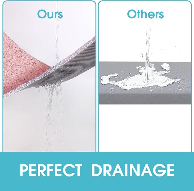 Non Slip Shower Mat, Comfortable Bath mat for Textured Surface,Quick Drying Easy Cleaning Shower Floor Mat for Wet Area,Without Suction Cups Pink 23 x 23