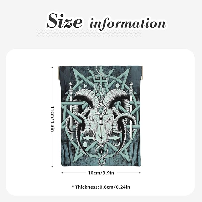Coin Purse Satan Satanic Satanism Leather Squeeze Coin Purse Mini Pouch Change Wallet Bag Gifts for Women Kids Girls Key Holder