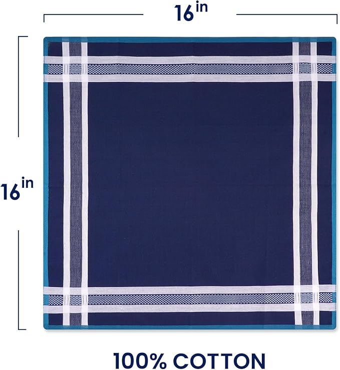 Zenssia Soft Men's Cotton Handkerchiefs with Assorted Color 6 Piece Gift Set