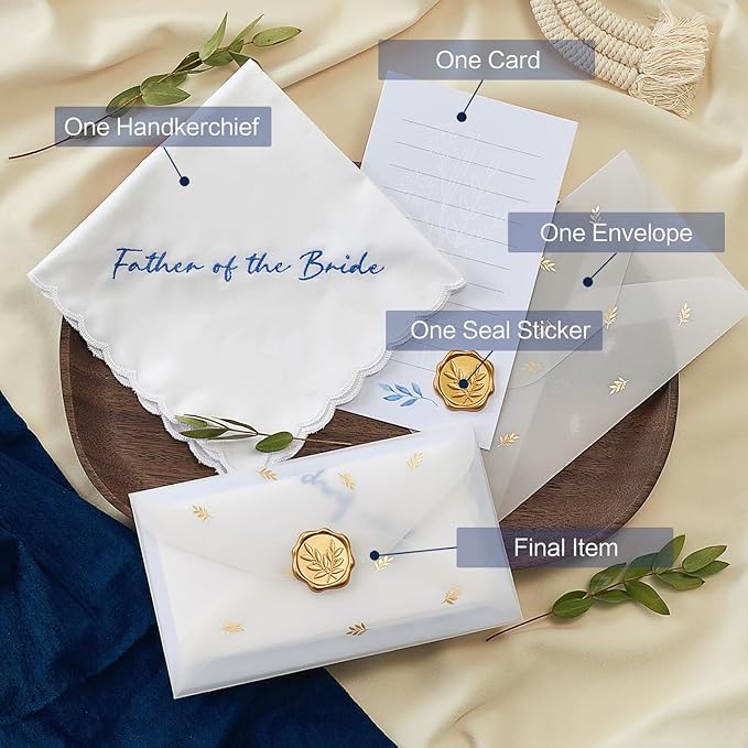 Truliva Wedding Gifts: Mother & Father of the Bride Handkerchiefs, Something Blue