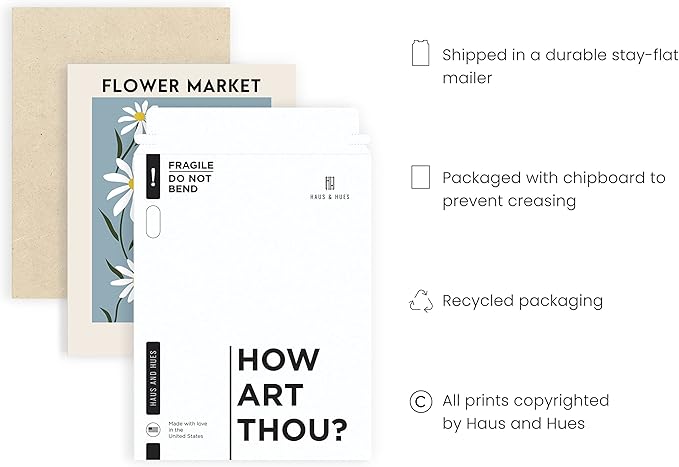 HAUS AND HUES Flower Market Poster, Danish Pastel Posters, Flower Posters and Prints, Flowers Wall Poster, Flower Prints Wall Art, Pastel Room Decor Aesthetic Flowers Wall Art (Unframed, 12x16)