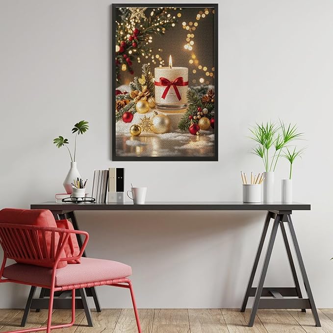 Jigsaw Puzzles for Adults 1000 Piece - Christmas Atmosphere Candle Light，Merry Christmas Themed Wooden Puzzles，Funny Puzzles，Puzzle Games Challenge Puzzles，Educational Games