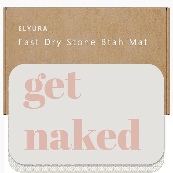 Get Naked Patterns Diatomite Stone Bath Mat Shower Mat Quick-Dry, Non-Slip, Easy to Clean for Bathroom Floor