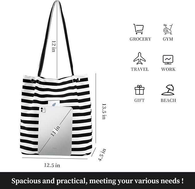 Corduroy Tote Bag Cute Tote Bags for Women Shoulder Bag with Inner Pocket for Work Beach Travel and Shopping Grocery