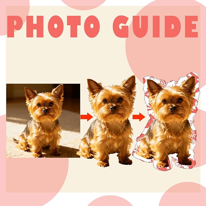 Custom Pillow - Personalized Face Pillow with Picture for Pet Dog Cat - Customized Stuffed Animal Photo Pillows Fathers Day Memorial Gifts - Double Sided Print, 11 Sizes (10 inch)