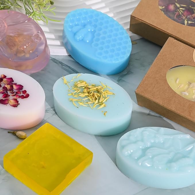 Jcoos Soap Making Kit, DIY Soap Making Kit for Adults, Kids - Shea Butter Glycerin Melt and Pour Base, Molds, Dye, Fragrances, Dried Flowers, DIY Craft for Kids Beginners Girls, Gift Boxes for Women