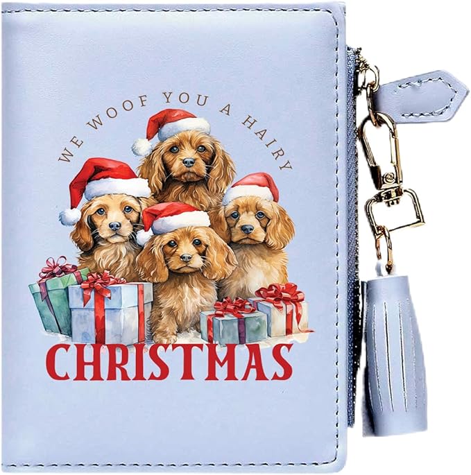 GEEAD Custom Design Small Wallets for Women Bifold Slim Coin Purse Zipper ID Card Holder for Christmas