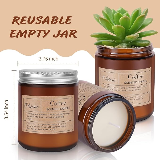 Coffee-Scented Candles,Aromatherapy Candels,Home Fragrance Candes,Soy Wax Candle Gifts-Perfect For Living Room And Bedroom.They Soothe The Mind And Freshen The Air—Making Them An Excellent Gift Choice