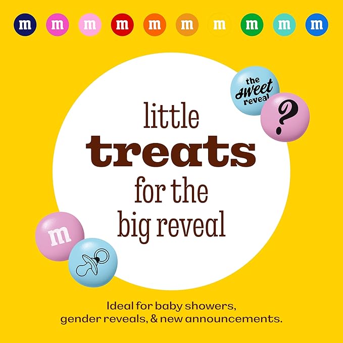 M&M'S World Gender Reveal Milk Chocolate Candy 5lb Bag with Light Blue and Pink M&M'S for Baby Showers Gender Reveal Parties and New Baby Favors