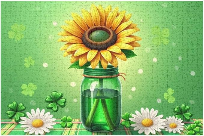 Wooden Puzzle - St Patrick's Day Gnome Wooden Puzzles for Adults 1000 Pieces Challenge Puzzles，Educational Games，Family Puzzles，Unique Gifts for Wall Art ，Funny Puzzles