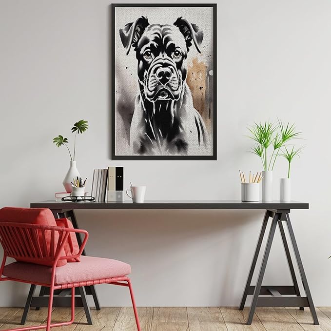 Jigsaw Puzzles for Adults 1000 Piece - Boxer Dog Portrait Animal Themed Wooden Puzzles，Stress Relief Games，Puzzle Games Challenge Puzzles，Educational Games，Family Puzzles