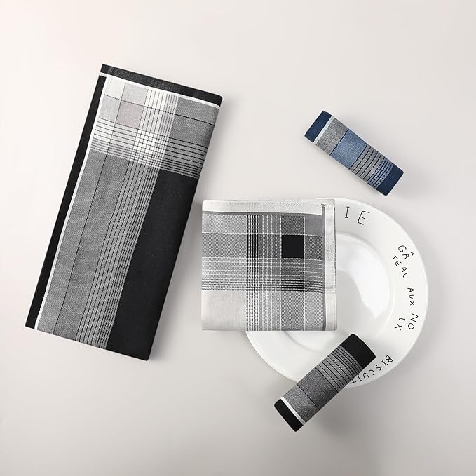 Handkerchiefs for Men, Soft Cotton Men’s Handkerchiefs, Cotton Hankies for Men, Assorted Hankies, 17x17 3/6 PCS
