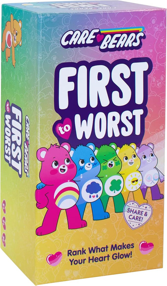 FIRST TO WORST: Care Bears Family Party Game - The Card Game About How Your Friends & Family Rank Things for Kids, Stocking Stuffers, Family Game Night with Polarizing Priorities