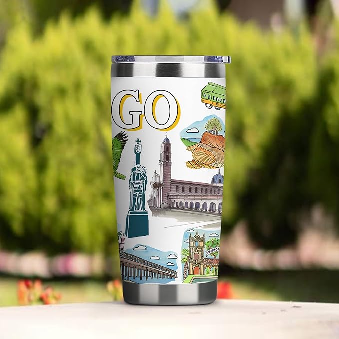 City Tumbler for City Lover,20oz Double Wall Vacuum Insulated Stainless Steel Coffee Cups (San diego)