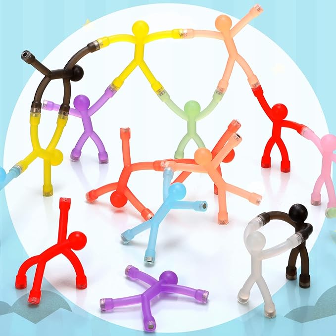 60 Pieces Fridge Magnets Humanoid Cute Men Colorful Refrigerator Magnetic Toys for Kids Translucent Magnetic Magnets for Adults Lockers, Fridge, Office, Whiteboard Decoration