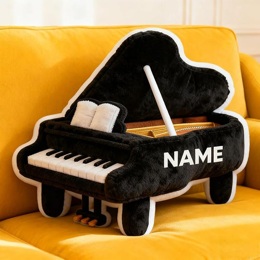 Personalized Piano Shaped Pillow, Custom Name Plush Stuffed Pillows, Suitable for Beds, Sofas, Bedrooms, Living Rooms Custom Decorative Cushion Gifts for Birthday and Anniversary