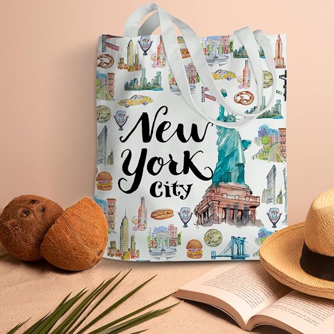 Jeilink New York Souvenirs and Gifts Beach Weekender Tote Travel Reusable Grocery Bags Girls Trip