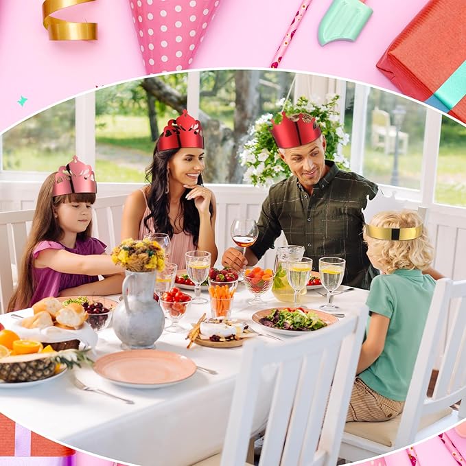 Nezyo 360 Pcs Paper Crowns Bulk King and Princess Crown Hats for Boys Girls Adults Birthday Celebration Supplies Baby Shower