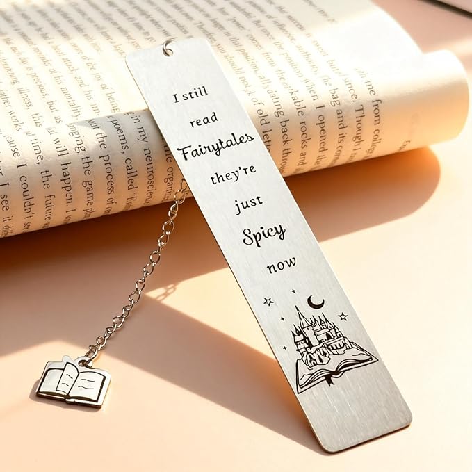 Funny Christmas Bookmark Gifts for Women Men, Bookish Birthday Gifts, I Still Read Fairytales They're Just Spicier Now, Book Mark for Best Friends Reader Funny Gifts Bookmarks for Women Men