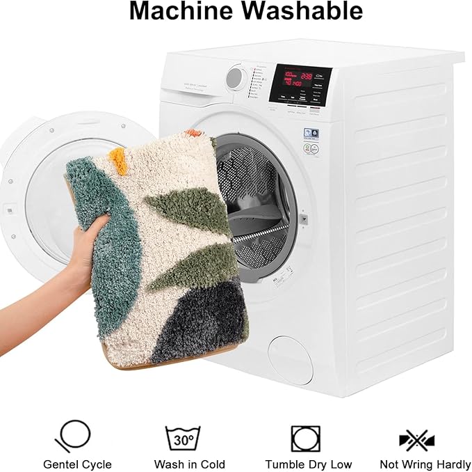Uphome Bathroom Rugs Modern Abstract Bath Mat Non Slip Water Absorbent Cute Bath Rug Soft Microfiber Machine Washable Minimalist Art Floor Mats for Tub Bathroom Indoor Doormat,20"x31"