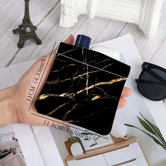 2Pcs PU Leather Small Squeeze Coin Purse Pouch Mini coin Bag Unique And Cute Wallet Cosmetic Bags Change Bag For Women Girls Men （Black marble