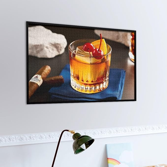 Old Fashioned Cocktail - 1000 Piece Jigsaw Puzzles for Adults，Stress Relieving Game Props Positive Thinking Puzzles Party Entertainment Puzzles for Adults and Teens Toy