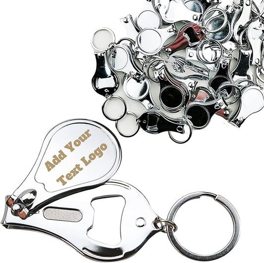 30pcs Personalized Custom Nail Clipper Bottle Opener Keychain Engraved Any Text/Logo Wedding Favors, Brewery, Bar, Anniversaries, Party, Restaurant, Manicure, Guests, Travel