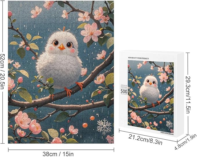 Wooden Puzzles 500 Piece，Bird Flower Themed Jigsaw Puzzles，Stress Relief Games，Puzzle Games Challenge Puzzles，Educational Games，Family Puzzles