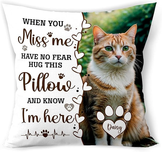 Custom Pet Memorial Throw Pillow (Insert Included), Pet Memorial Gifts, Cat Memorial Gifts For Loss Of Cat, Cat Memorial Pillow, Pet Remembrance Gifts, Pet Memorial Gifts Cat, Lost Pet Memorial Gift