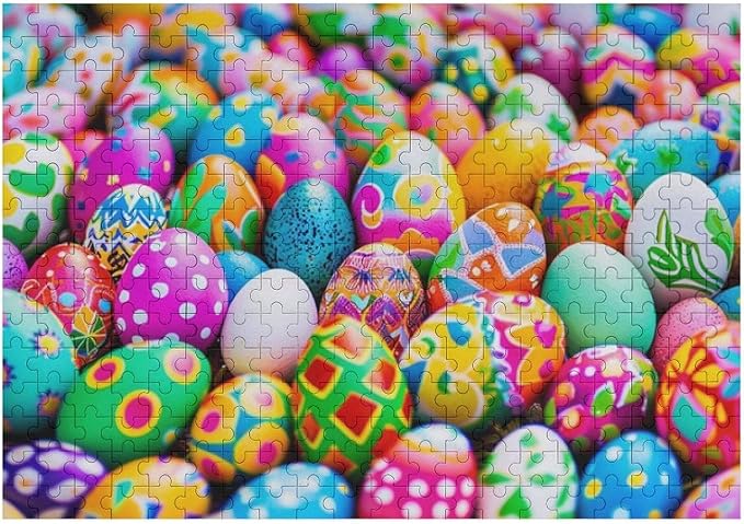 Wooden Puzzle - Easter Eggs Jigsaw Puzzles，Wooden Puzzles for Adults 300 Pieces Challenge Puzzles，Educational Games，Family Puzzles，Unique Gifts for Wall Art,Funnny Puzzles