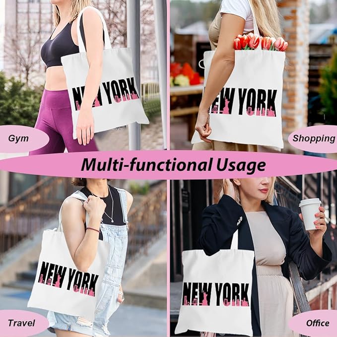 Jeilink New York Souvenirs and Gifts Beach Weekender Tote Travel Reusable Grocery Bags Girls Trip