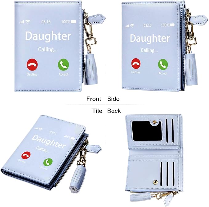 GEEAD Custom Design Small Wallets for Women Bifold Slim Coin Purse Zipper ID Card Holder for Christmas