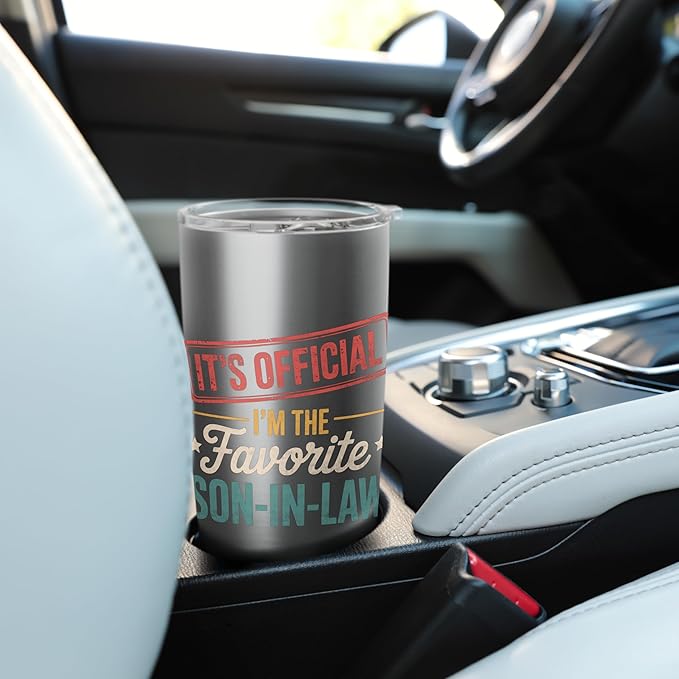 It's Official I'm The Favorite Son In Law Mens Fathers Day Stainless Steel Insulated Tumbler