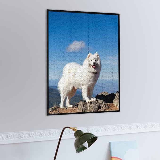 Adult Wooden Puzzle 500 Pieces - Great Pyrenees Lovers Cute Dog Theme Jigsaw Puzzles， Exquisite Art Design，for Puzzles Challengers and Enthusiasts，Puzzle Games for Children and Adults