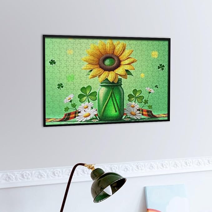 Wooden Puzzle - St Patrick's Day Gnome Wooden Puzzles for Adults 300 Pieces Challenge Puzzles，Educational Games，Family Puzzles，Unique Gifts for Wall Art ，Funny Puzzles