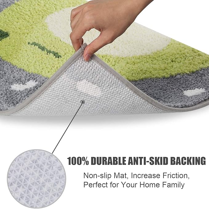 Ankah Bath Mat Cute Shower Rug, Luxury Shaggy High Absorbent and Anti Slip, Machine Washable Fit for Bathtub, Shower and Bath Room, (17.71"x 25.59", Little Frog)