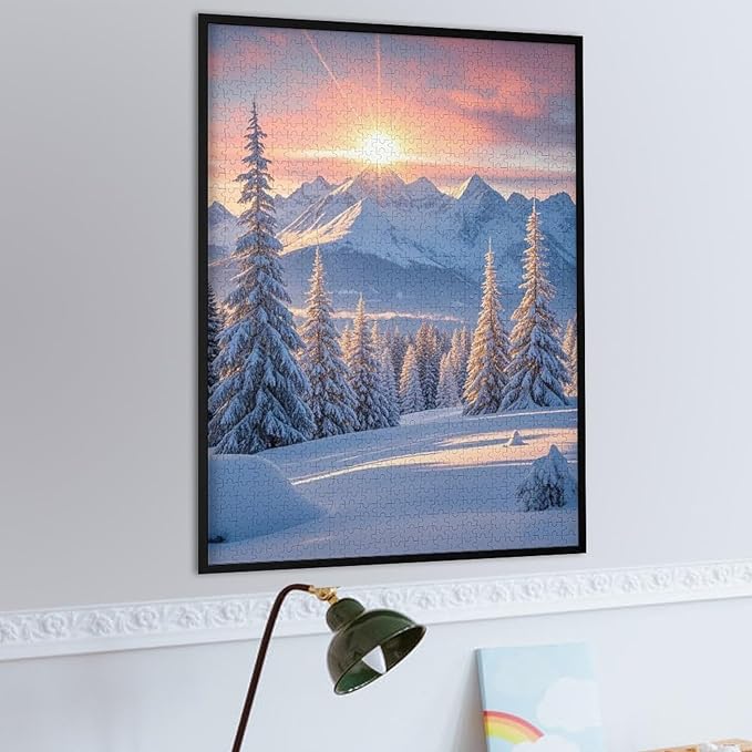 Funny Wooden Puzzle - Golden Winter Puzzle for Adult 1000 Piece，Wooden Jigsaw Puzzles Art Leisure Game Fun Suitable Family Friends Educational Learning Games Gift