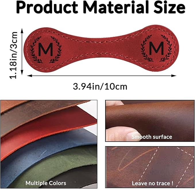 Magnetic Leather Bookmark with 26 Initial for Reading Women,Personalized Magnet Book Marks Gifts for Men,Book Lovers (Green, M)