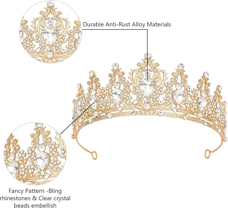 Tiaras Crown for Women, Queen Crown, Bridal for Tiaras Headband Wedding, Birthday Party Prom Princess Crystal Crowns Hair Accessories