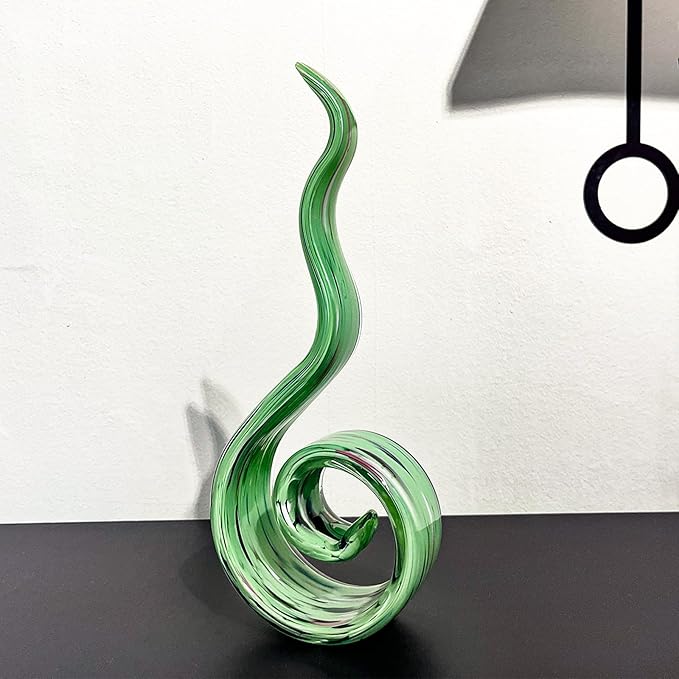11.4" Tall Hand-Blown Glass Sculpture Murano-Style Sculpture Art Ornament Statue Figurines Home Decor Accent Piece Coastal Ocean Nautical Home Decor,Shelf,TV Stand,Tabletop Centerpieces,Wonderful Gift