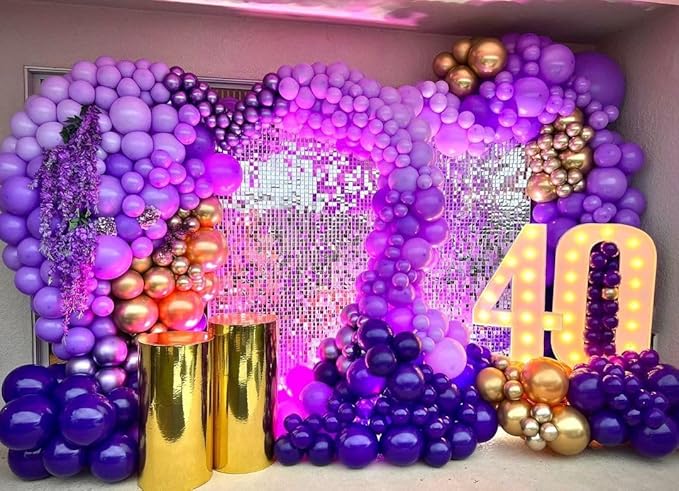 Bezente Purple Balloons 18 Inch- 30 Pack Large Thick Purple Balloons Big Round Latex Balloon for Birthday Graduation Bridal Shower Wedding Halloween Party Decorations