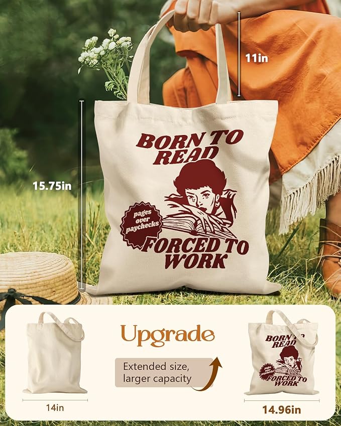 Miss Adola Aesthetic Tote Bag for Girls - with Magnetic Buckle and Zipper Inner Pocket for Women Lady Canvas Cotton Tote Bag