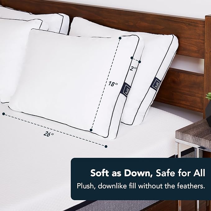 Lull Original 3-Layer Pillows | Bed Pillows for Sleeping | Hotel Quality Pillows | Hypoallergenic Pillow for Neck & Spine Support | 100 Night Trial Standard Pillow