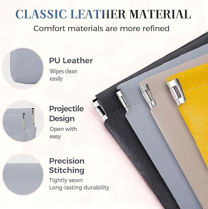 4PCS Leather Pouch, 2026 New Snap Closure Leather Organizer Pouch Self-Closing Mini Cosmetic Bag for Purse, Jewelry Eyeglasses Travel Accessories