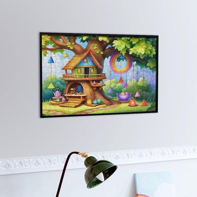 Wooden Puzzle - Fantastical Treehouse Escape Jigsaw Puzzles，Wooden Puzzles for Adults 300 Pieces Challenge Puzzles，Educational Games，Family Puzzles，Unique Gifts for Wall Art