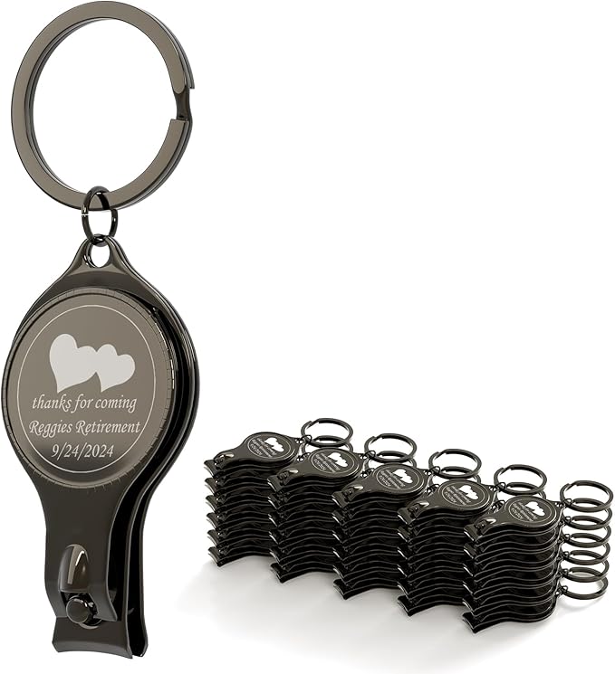 30pcs Personalized 4 in 1 Multi Function Bottle Opener, Black Nail Clipper, Wedding Favors Brewery, Private Customized, Multitool Gifts for Men