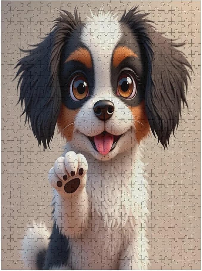 Jigsaw Puzzles for Adults 500 Piece - Cavalier King Charles Spaniel Wooden Puzzles, Educational Games，Challenge Puzzles Puzzle Games, Stress Relief Games