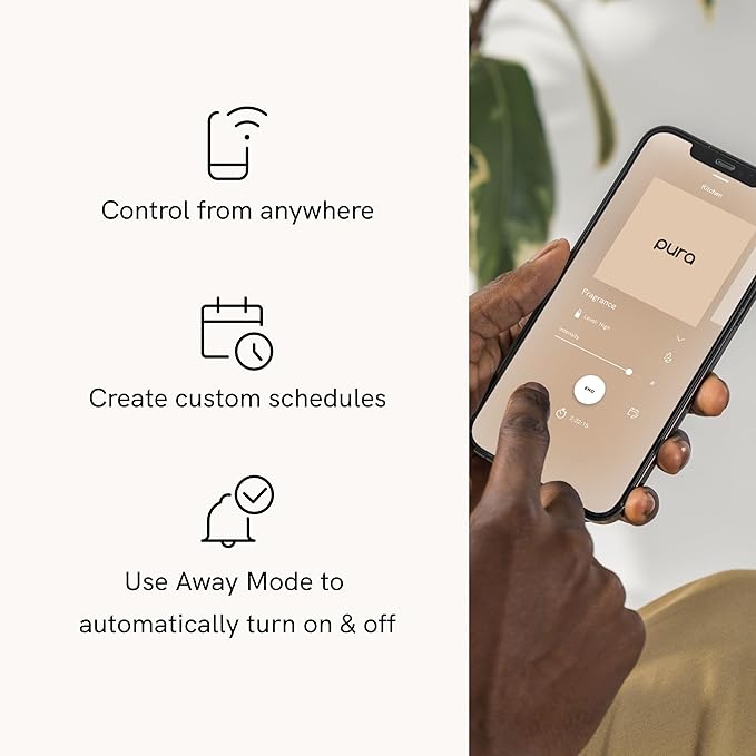 Pura - Smart Home Fragrance Device Starter Set - Pura 4 - Scent Diffuser for Home - Includes Fragrance Aroma Diffuser - Square Box, Winter Noir and Cranberry Fizz Scent Refills